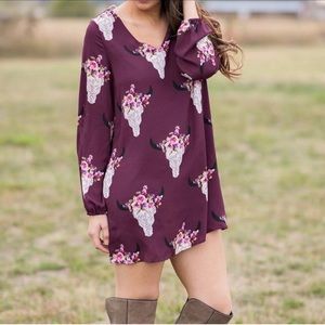 Peach Love bull skull dress